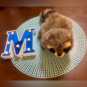 Folkmanis 13” Hand Puppet Raccoon Furry Full Body Striped Tail;  Vintage USA